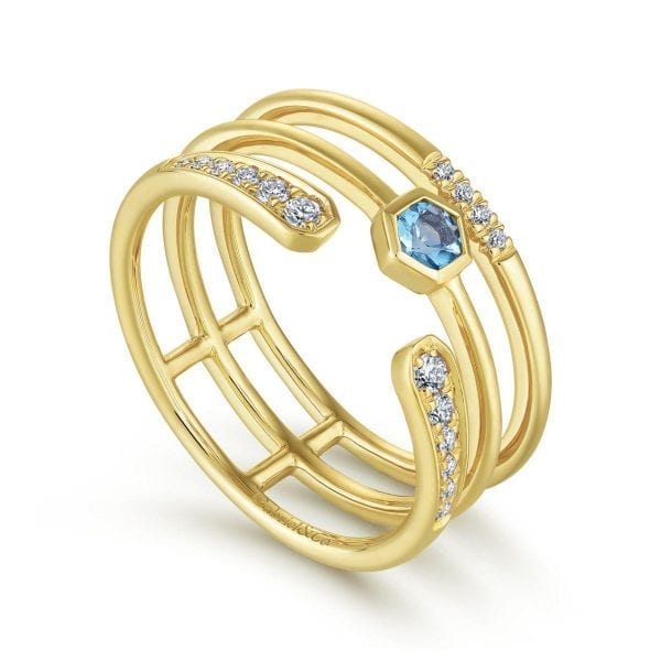 14K Yellow Gold Fashion Ladies Ring - Image 3