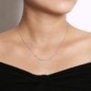 14k White Gold Curved Diamond Bar Fashion Necklace - Image 3