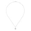 14K White Gold Diamond Starburst Pendant Necklace - Image 2