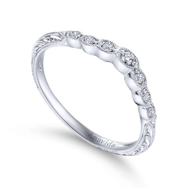 18K W.Gold Diamond W.Band - Image 3