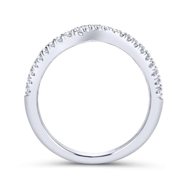 14K White Gold Matching Wedding Band - Image 2