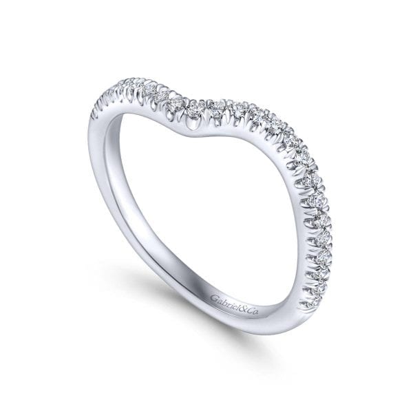 14K White Gold Matching Wedding Band - Image 3