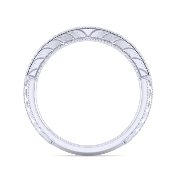 14K White Gold Matching Wedding Band - Image 2