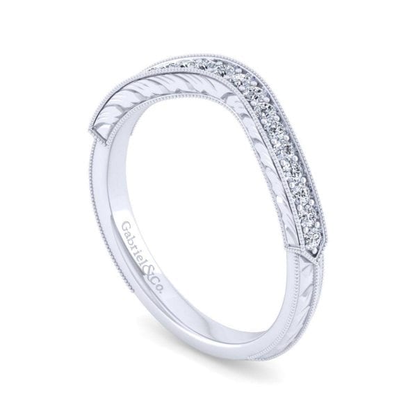 14K White Gold Matching Wedding Band - Image 3