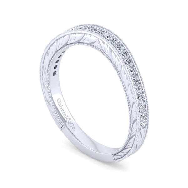 14K White Gold Matching Wedding Band - Image 3