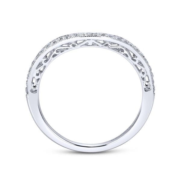 14K White Gold Matching Wedding Band - Image 2