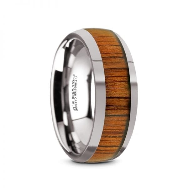 KAMEHA Tungsten Domed Profile Polished Finish Men's Wedding Ring