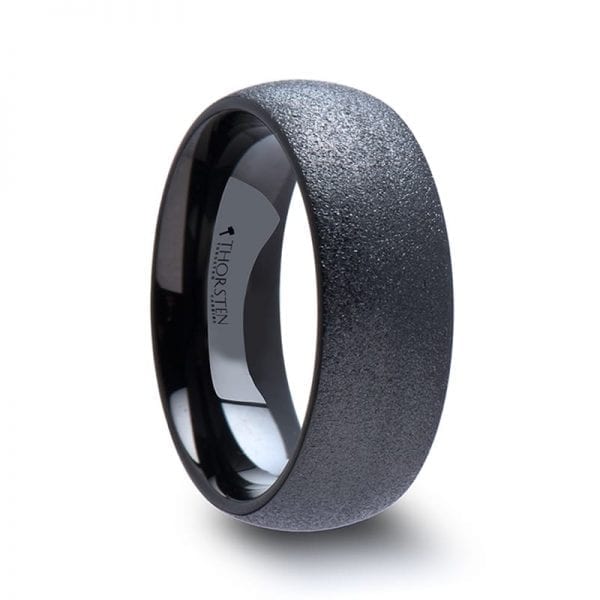 OBSIDIAN Domed Black Tungsten Carbide Ring