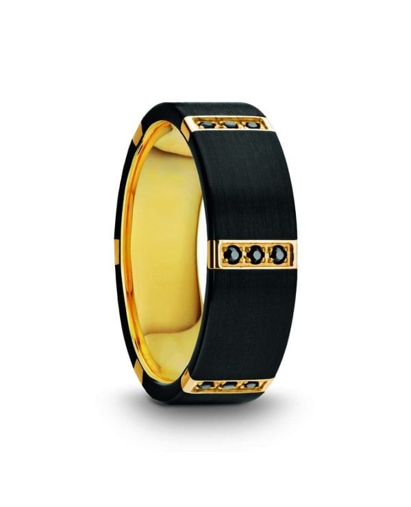 Muramasa Flat Brushed Black Tungsten Ring