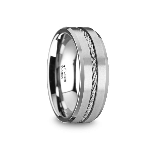 Lannister Men's Tungsten Flat Wedding Band