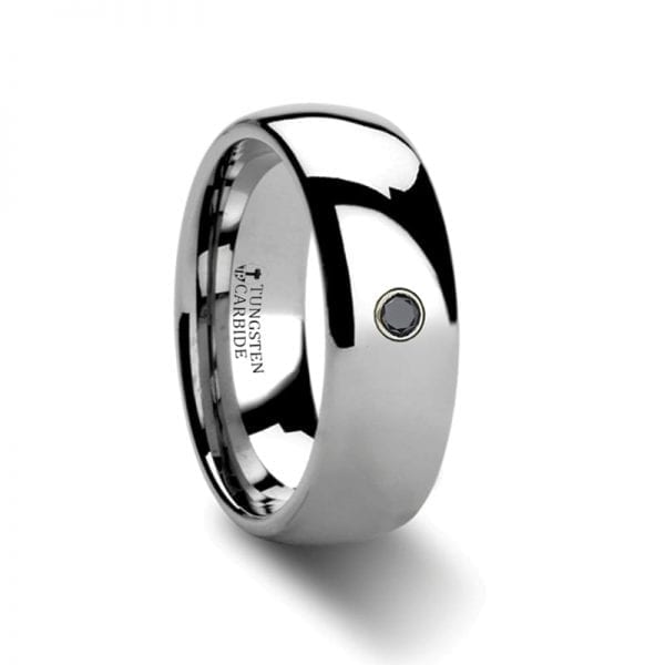 BRISBANE Rounded Black Diamond Tungsten Carbide Ring