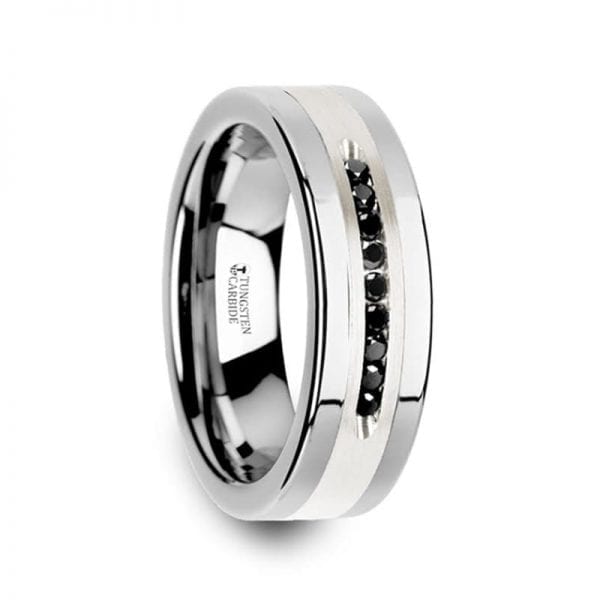 BLACKSTONE Flat Tungsten Wedding Band