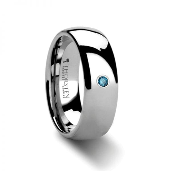 BUCKINGHAM Domed Blue Diamond Tungsten Carbide Ring