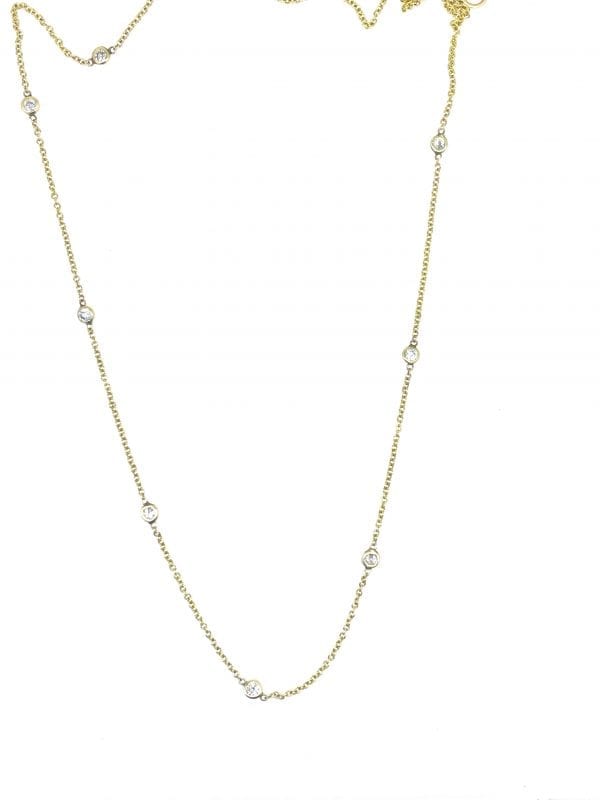 14k Yellow Gold Diamond By The Yard Link Chain