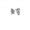 14k White Gold Teddy Bear Earrings .10 carat diamonds - Image 2