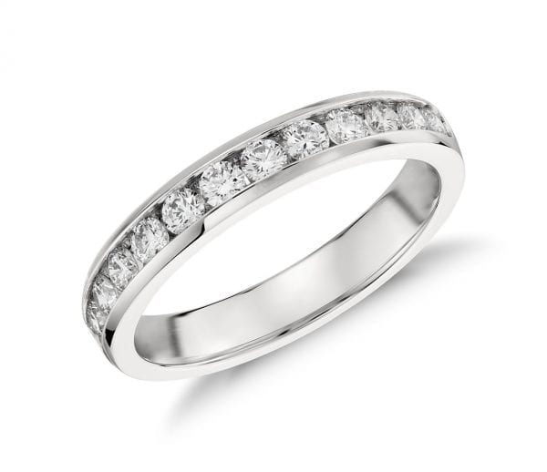 18k White Gold .50 Carat Channel Set Wedding Band