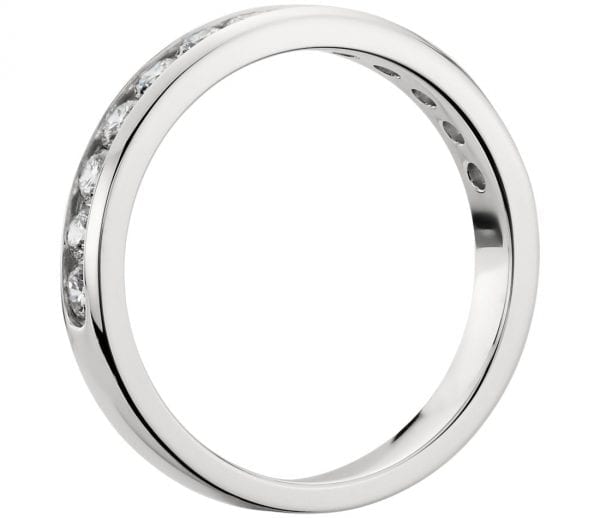 18k White Gold .50 Carat Channel Set Wedding Band - Image 2