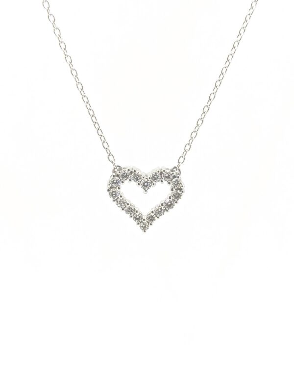 14Kt. White Gold Diamond Heart Necklace