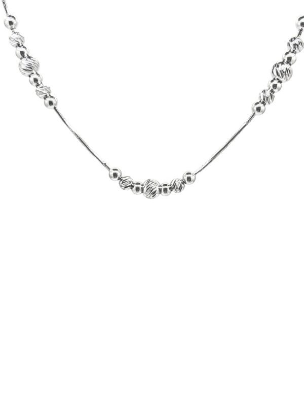 14Kt. White Gold 7 Bead Necklace