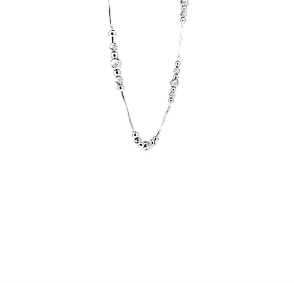 14Kt. White Gold 7 Bead Necklace - Image 2