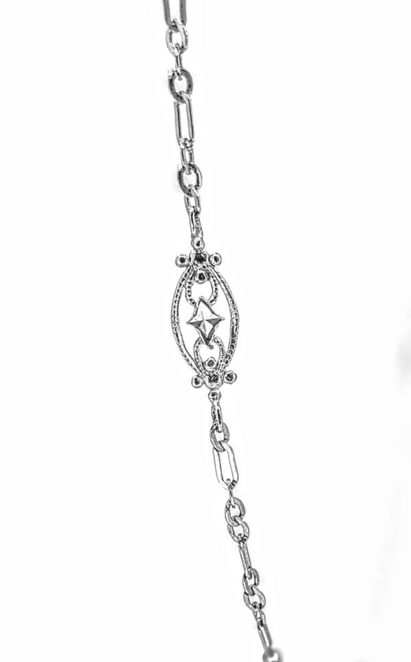 14Kt. White Gold Triangle & Oval Chain - Image 2