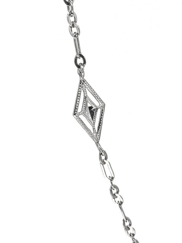 14Kt. White Gold Triangle & Oval Chain - Image 3