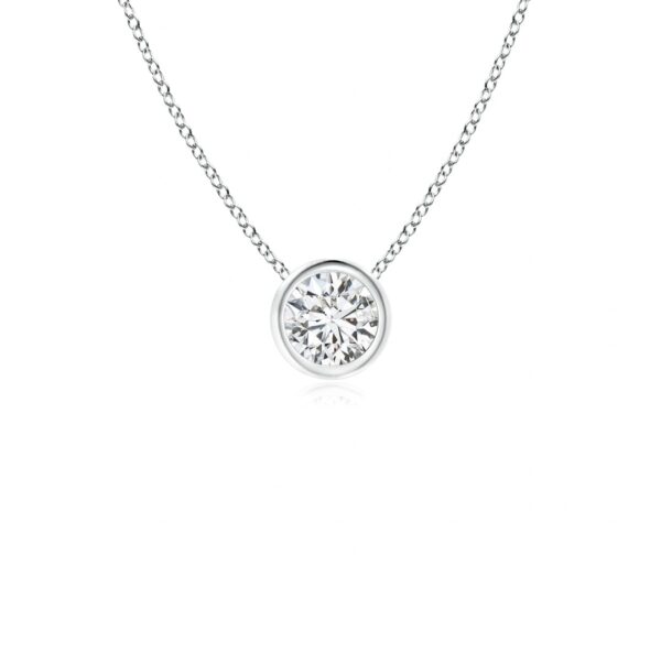 14kt. White Gold Diamond Bezel Necklace