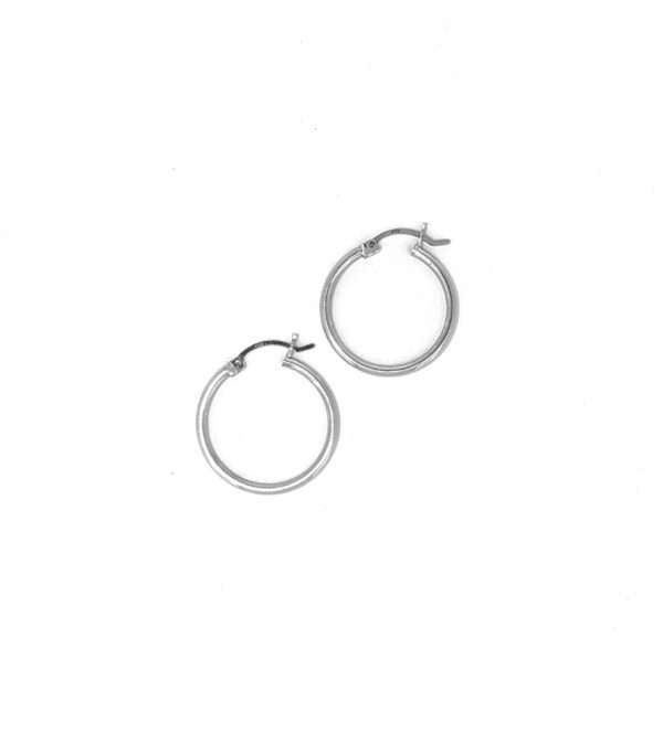 14Kt. White Gold Hoop Earrings - Image 2