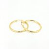 14Kt. Yellow Gold Hoop Earrings/ Diamond Cut & Knife Edge