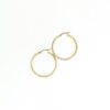 14Kt. Yellow Gold Hoop Earrings/ Diamond Cut & Knife Edge - Image 2