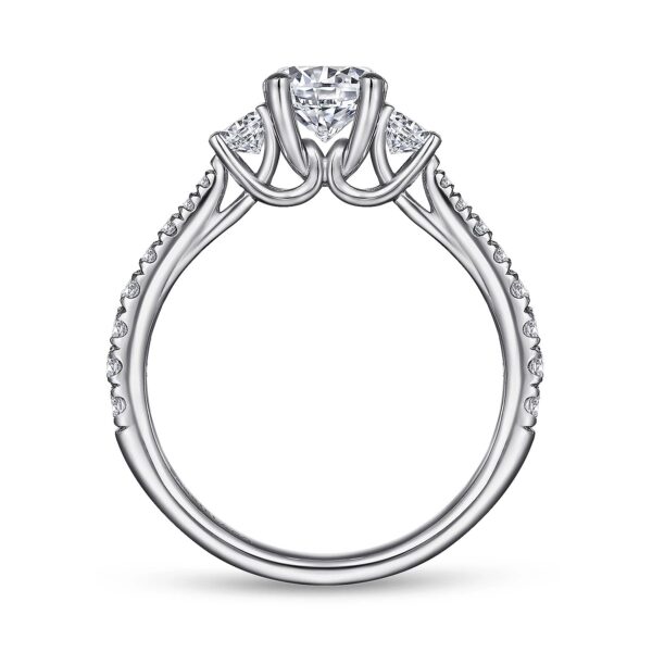 14Kt. White Gold Round Three Stone Engagement Ring - Image 4