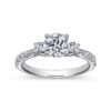 14Kt. White Gold Round Three Stone Engagement Ring - Image 2