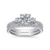 14Kt. White Gold Round Three Stone Engagement Ring - Image 5