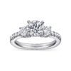 14Kt. White Gold Three Stone Diamond Engagement Ring