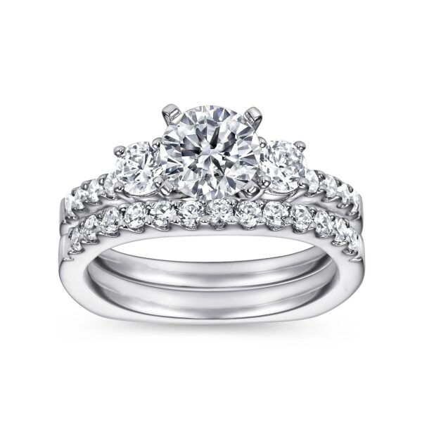 14Kt. White Gold Three Stone Diamond Engagement Ring - Image 4