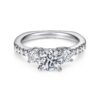 14Kt. White Gold Three Stone Diamond Engagement Ring - Image 3