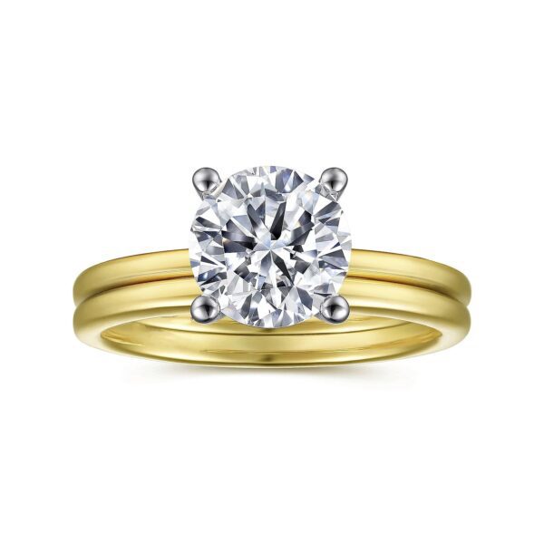 14K White-Yellow Gold Diamond Engagement Ring - Image 5