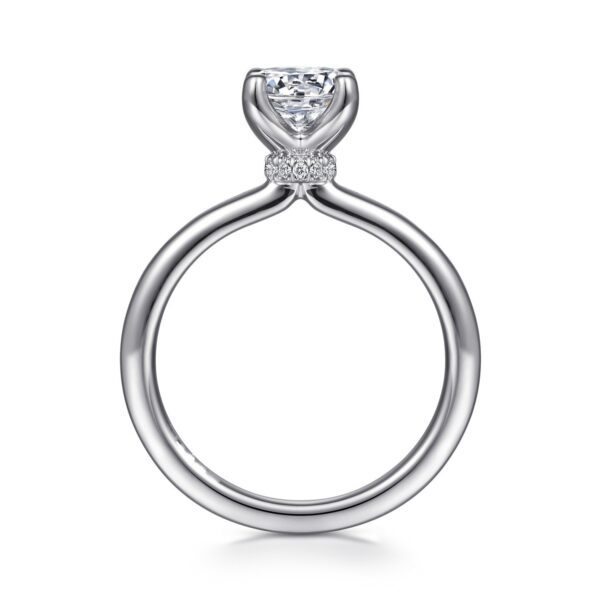 14K White Gold Round Solitaire Diamond Engagement Ring - Image 4