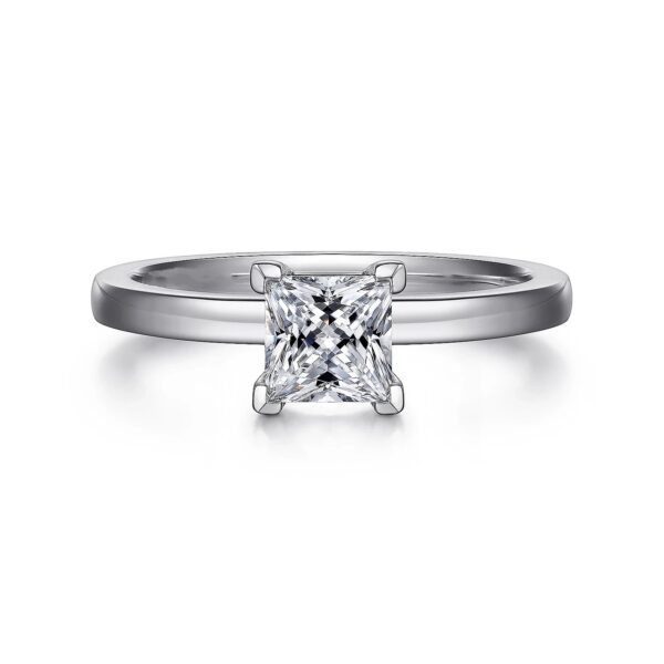 14K White Gold Princess Cut Diamond Engagement Ring