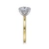 14K White-Yellow Gold Hidden Halo Oval Diamond Engagement Ring - Image 2