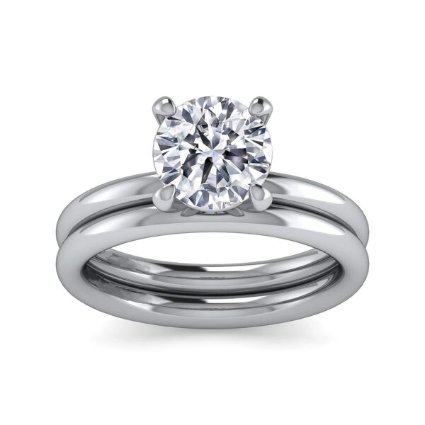 14K White Gold Round Solitaire Engagement Ring - Image 5