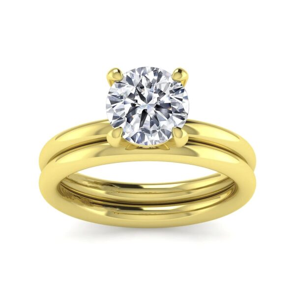 14K Yellow Gold Round Solitaire Engagement Ring - Image 5