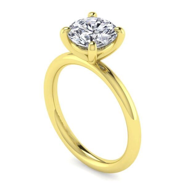 14K Yellow Gold Round Solitaire Engagement Ring - Image 2