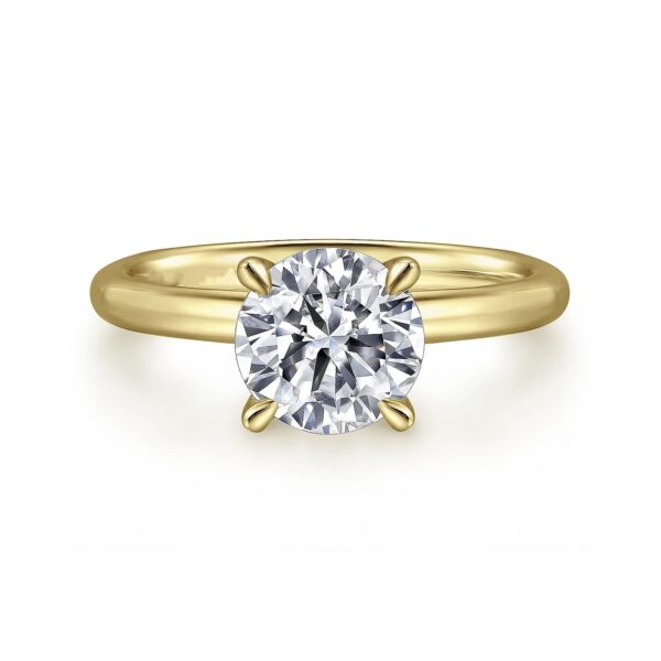 14K Yellow Gold Round Solitaire Engagement Ring