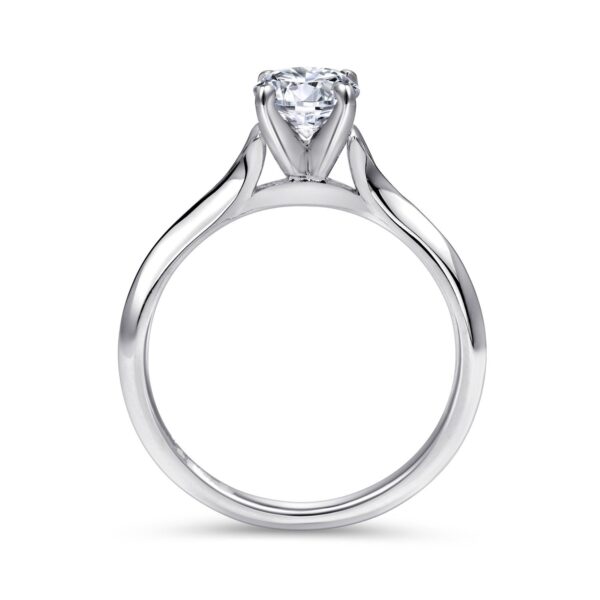 14K White Gold Round Diamond Engagement Ring - Image 3