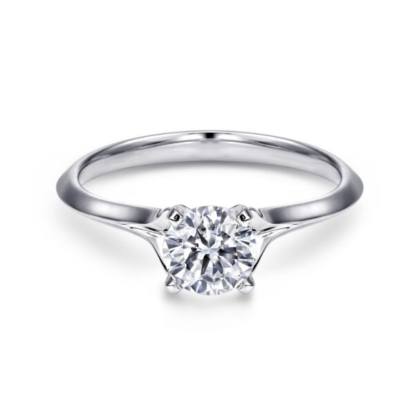 14K White Gold Round Diamond Engagement Ring