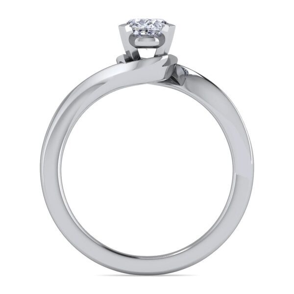 14K White Gold Oval Diamond Engagement Ring - Image 3