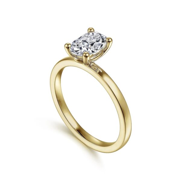 14K Yellow Gold Diamond Engagement Ring - Image 4
