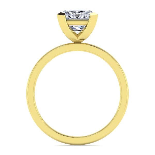 14K Yellow Gold Princess Cut Diamond Engagement Ring - Image 4