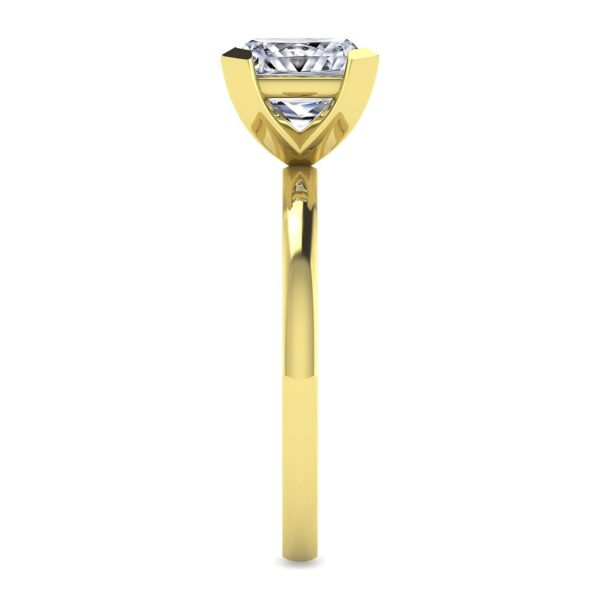 14K Yellow Gold Princess Cut Diamond Engagement Ring - Image 3